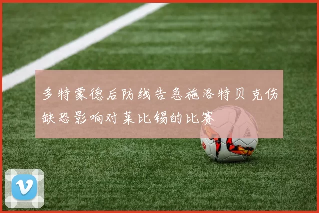 多特蒙德后防线告急施洛特贝克伤缺恐影响对莱比锡的比赛